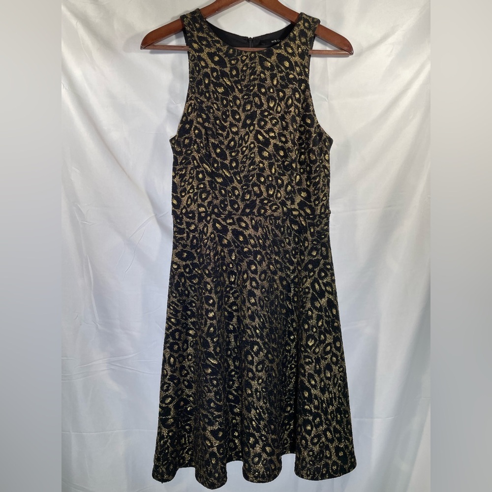 Ark & Co Shimmer Leopard Print Womens Sleeveless Tank Flowy Stretchy Dress Sz M